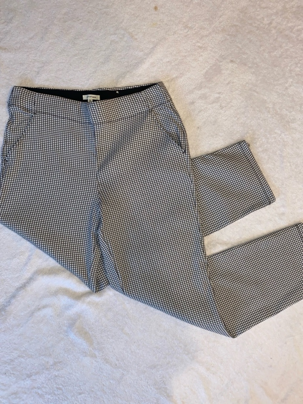 white and black straight leg pants (xl)